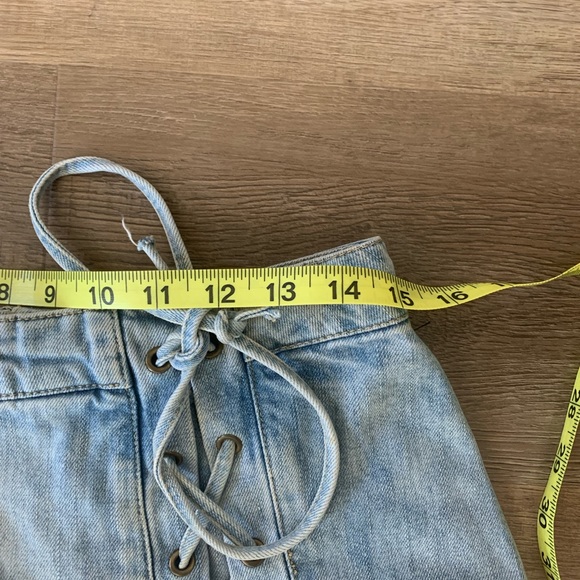 Free People Lace Up Denim Skirt - Picture 6 of 7